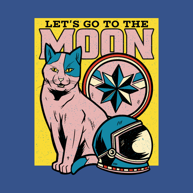 Let's go to the Moon Funny Cat Crypto Merch by Popculture Tee Collection