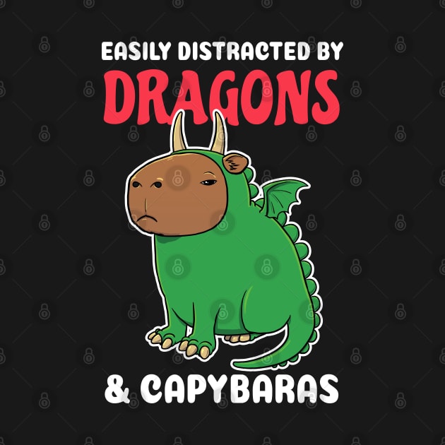 Easily Distracted by Dragons and Capybaras Cartoon by capydays