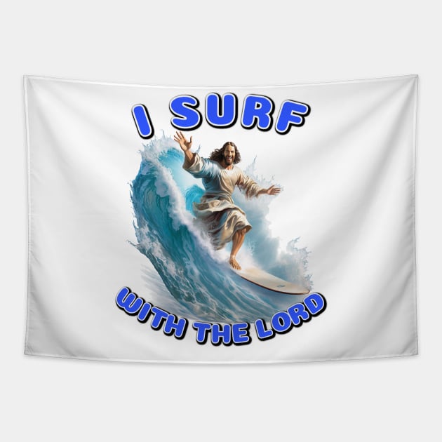 Jesus Surfing Tapestry by infernoconcepts