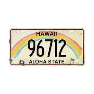 96712 Vintage Hawaii License Plate T-Shirt