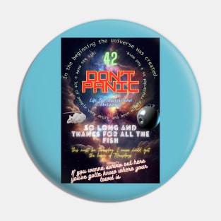 Don't Panic Hitchhiker's Guide to the Galaxy Pin