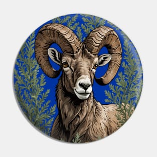 Nevada Desert Bighorn Sheep And Sagebrush 2 Pin