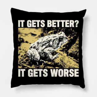 It Gets Worse Frog Pillow