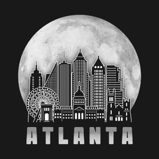 Atlanta Georgia Skyline Full Moon T-Shirt