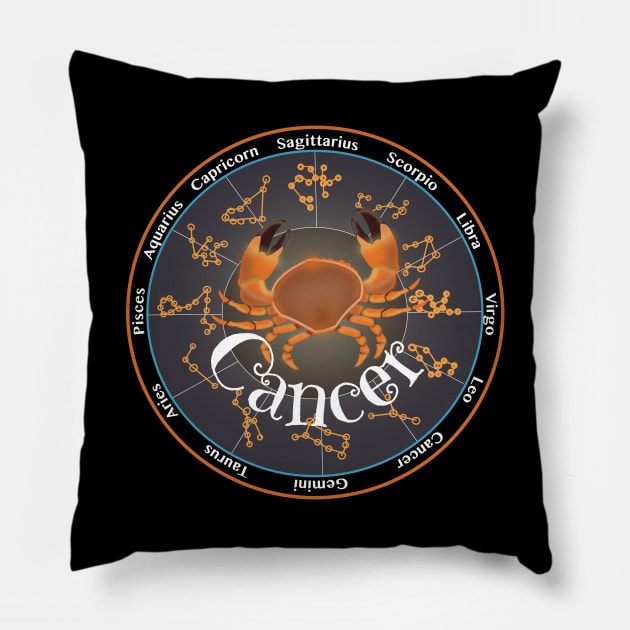 New Cancer Zodiac sign Pillow by designInk