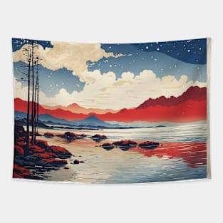 Ulsan South Korea Starry Night Travel Tourism Retro Vintage Tapestry