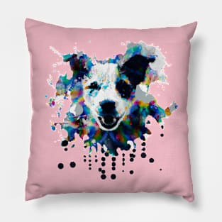 JRT Jack Russell Terrier Stencil Art Pillow