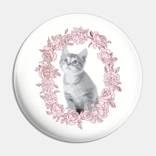 Floral Kitten Pin