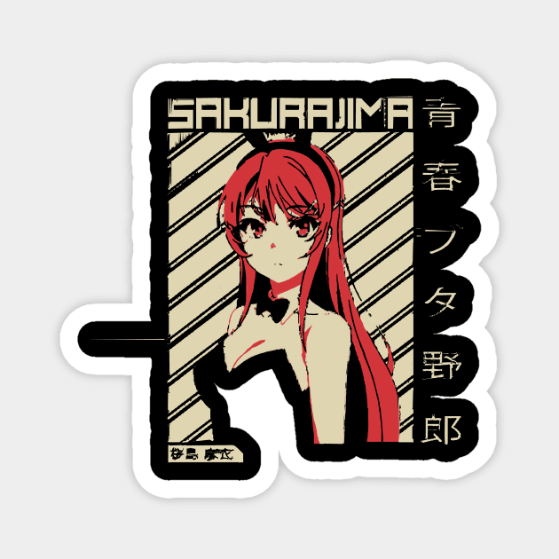 Mai Sakurajima - Rascal Does Not Dream Of Bunny Girl Sempai  Anime Magnet by hnmarart