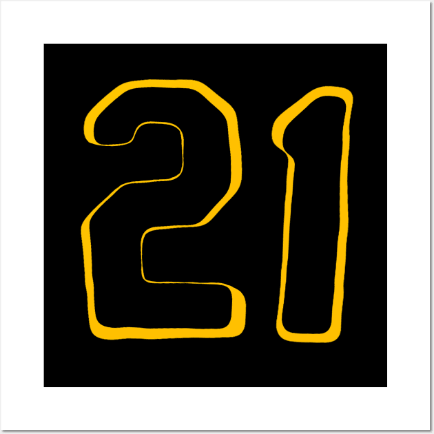 Roberto Clemente #21 Jersey Number Art Board Print for Sale by