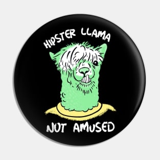 Hipster Llama Not Amused Pin