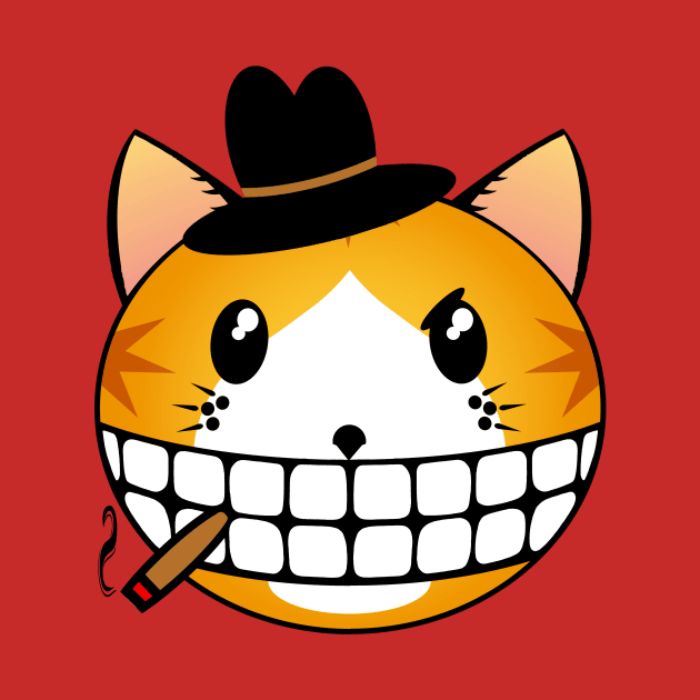 Gangster Cat - Orange Tabby Tuxie by RawSunArt