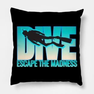 Scuba diving t-shirt design Pillow