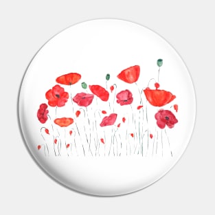 orange and red poppy painting Pin