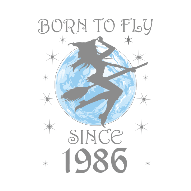 BORN TO FLY SINCE 1952 WITCHCRAFT T-SHIRT | WICCA BIRTHDAY WITCH GIFT by Chameleon Living