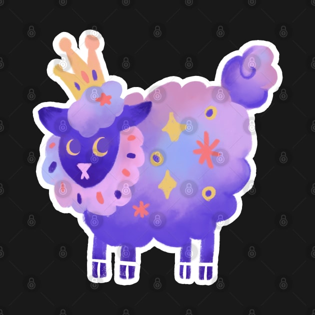 Purple Galaxy Princess Sheep in Digital by narwhalwall