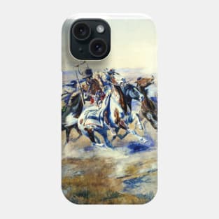 “The Attack” by Charles M Russell Phone Case