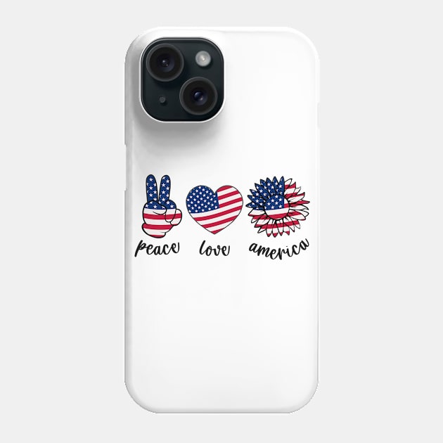 peace love america Phone Case by sevalyilmazardal