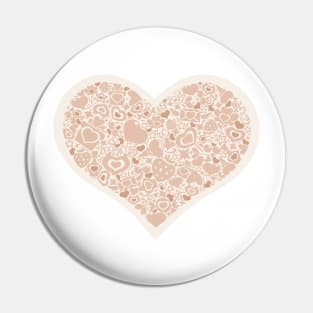 Valentites heart of objects beige Pin