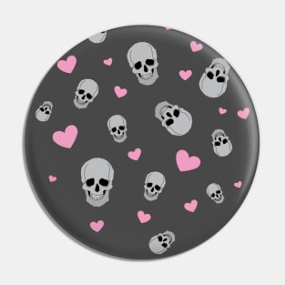 Skulls and hearts Pin