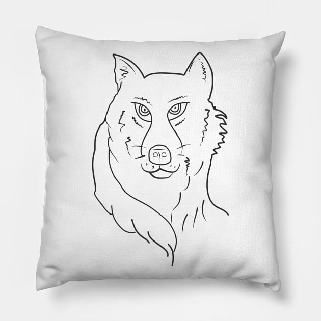 Elegant wolf Pillow by Alekvik