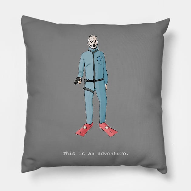 This Is An Adventure Steve Zissou Pillow by fableillustration