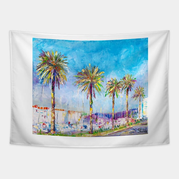 Sailing into the Sun: Empuriabrava Port Tapestry by NataliaShchip