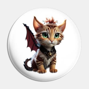 Cute little tabby dragon cat - The Dragon Cat Collection Pin