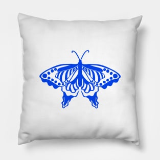 Blue Butterfly Lines Pillow