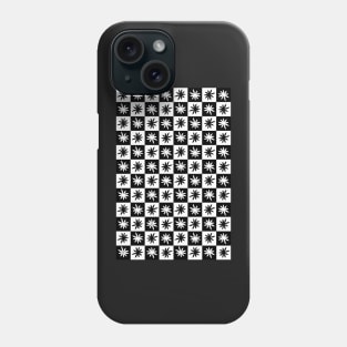 Lisa Says Gah Inspired Checkered Flower Trendy Black and White Phone Case