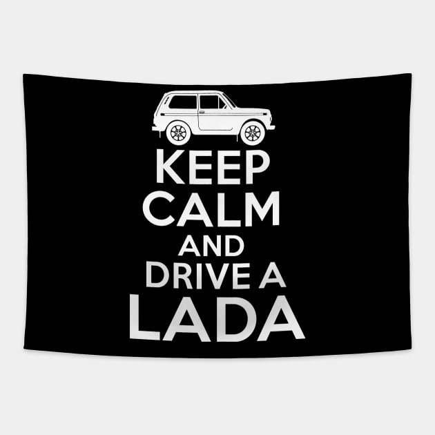 Lada Niva 4x4 Driver Car Lover Gift Tapestry by swissles