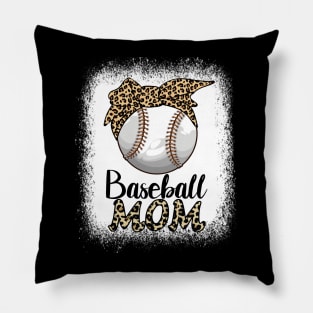 Leopard Baseball Softball Mom Leopard Shirts Mother's Day Pillow