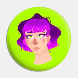 Purple and Green Pin