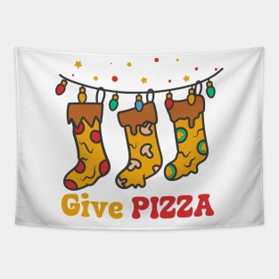 pizza christmas, give pizza Tapestry