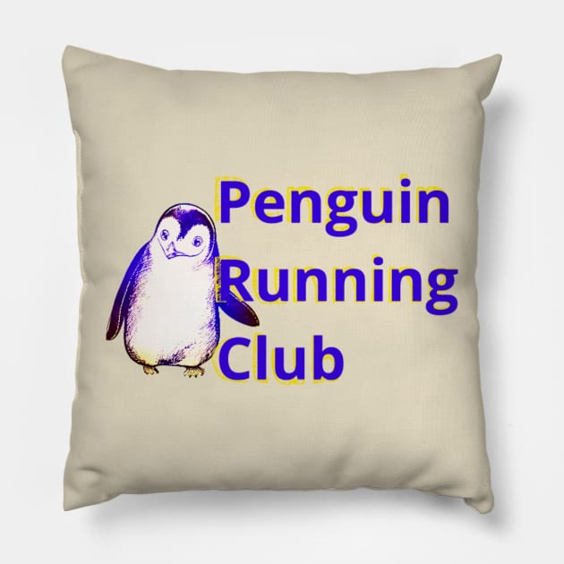 Penguin Running. Club Pillow by L'Appel du Vide Designs by Danielle Canonico