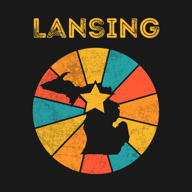 Lansing Michigan Vintage Distressed Souvenir - Lansing ...