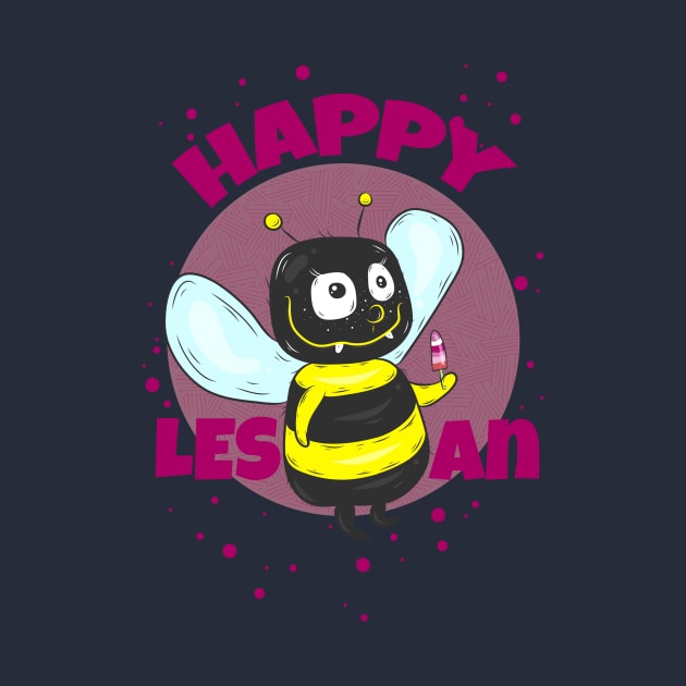 Happy Lesbian - Funny Puns Design by Twocatsandpossum