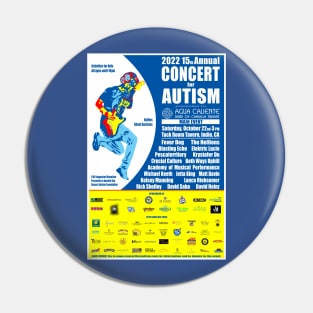 The 2022 15th Annual Concert for Autism flyer t-shirt Pin