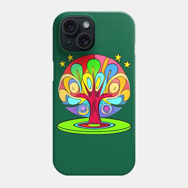 Vibrant 70s Style World Tree of Life (MD23ERD006b) Phone Case by Maikell Designs