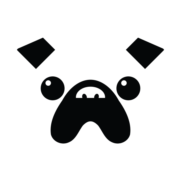 Minimalist Pug Face / Screaming Face Rollercoaster Dude Illusion by pelagio