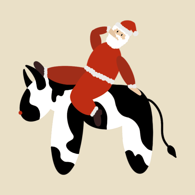 Sexy Santa Claus Riding a Cow by Just Vibing Chicken Joe