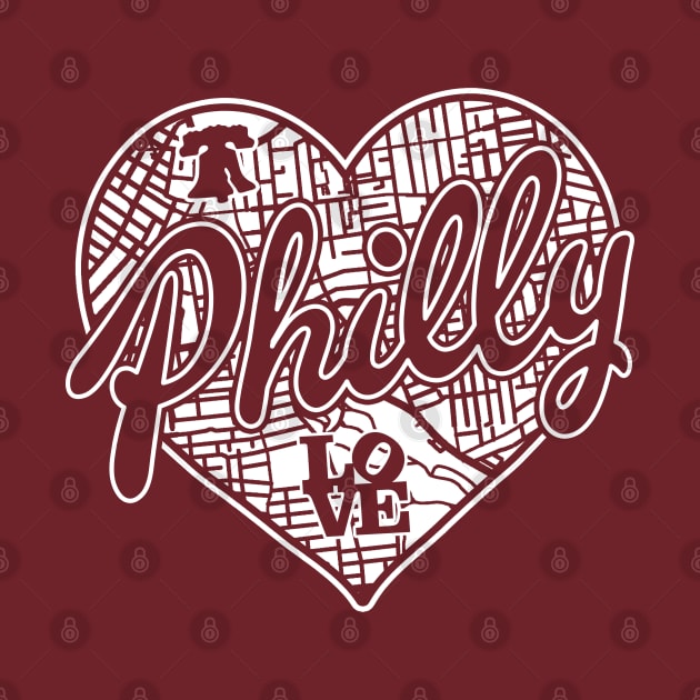 Philly City Street Map Liberty Bell Love Philadelphia PA Brotherly Love by TeeCreations