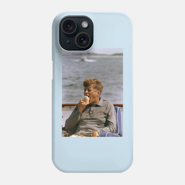 President Kennedy with ice cream cone Phone Case by Soriagk