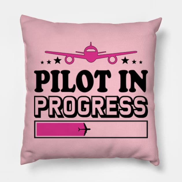 Pilot In Progress Pillow by David Brown