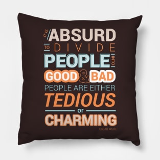 Oscar Wilde Charming Quote Poster Pillow