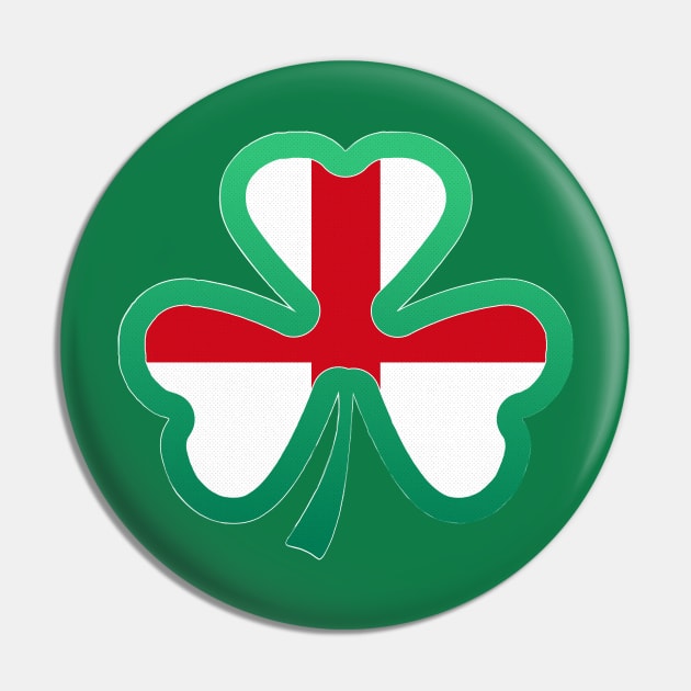 England Flag for st patricks day, Irish Shamrock Pin by Myteeshirts