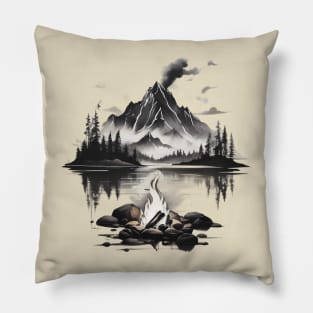 Camp Fire 90s Pillow