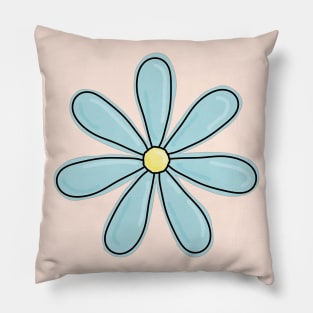 Light blue daisy flower Pillow