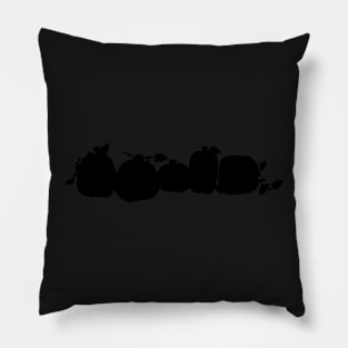 Row of Pumpkins Black Silhouette | Cherie's Art(c)2021 Pillow