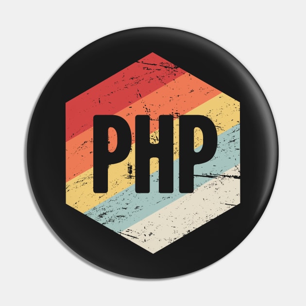 Retro PHP Programming Icon Pin by MeatMan